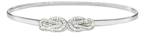 Cinto Caderin Tresher Elastizado Fiesta Con Forma Y Strass Plateado Liso Único