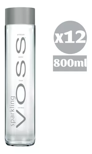 12x Agua Mineral Voss Premium Sparkling Con Gas 800ml