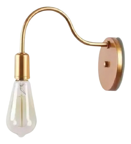 Arandela Parede Vintage Retrô  Soquete E27 C/ Lâmpada St64 Cor Dourado bivolt