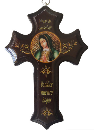 Cruz De Madera - Cristo Guadalupe Medalla Milagrosa Benito