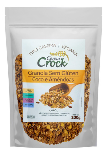 Granola Integral Coco e Amêndoas Crock Pouch 200g