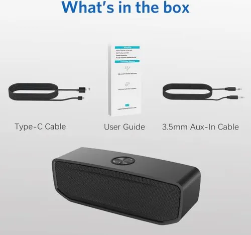 Fiodio Altavoz Bluetooth Portátil, Sonido Estéreo Hd