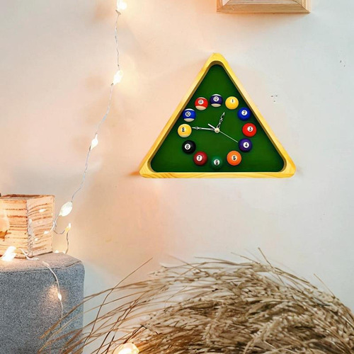 Reloj De Pared De Madera Con Forma De Triángulo Y Bola De