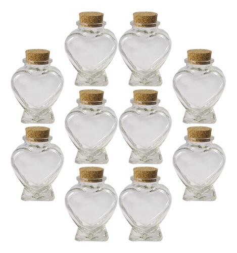 Botellas De Deseos Con Diseño De Corazón, 10 Unidades, Botel