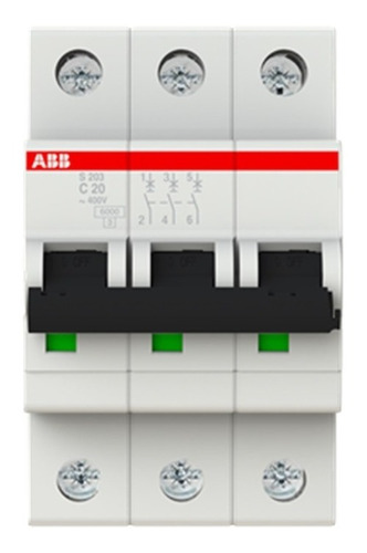 2cds253001r0204 S203-c20 Int. Termomagnetico 3p 20a C Abb