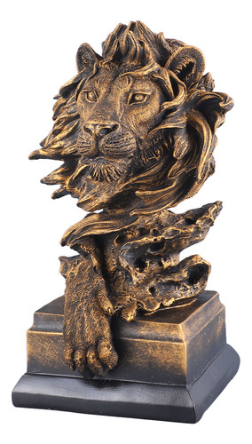 Figura De León De Resina, Innovadora, Vintage, Exquisita Par