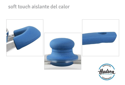 Imagen 6 de 10 de Set Bateria De 13 Piezas Hudson Azul Forjado Apto Inducción