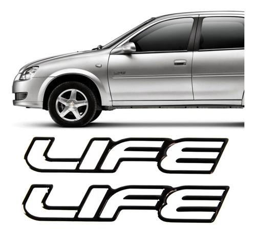 Kit Emblemas Life Celta Classic Corsa Resinado Preto Clr010