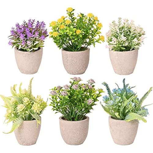 Lueur Lueur Juego De 6 Macetas Artificiales Flores Flores Fa