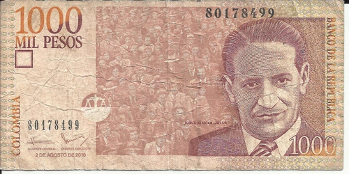 Colombia 1000 Pesos 2 Agosto 2016