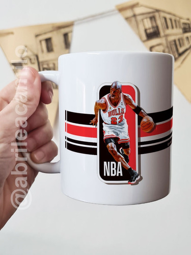 Taza Chicago Bulls Cinta Jordan Cerámica Importada Orca