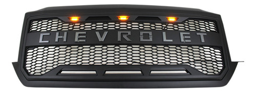 Parrilla Negro Mate Para Chevrolet Silverado C/led 2016-2018