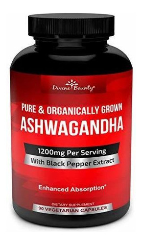 Ashwagandha Cápsulas Orgánicas De 1200 Mg 90 Cápsulas