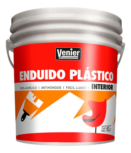 Enduido Plástico Interior Antihongos Venier | 10lt