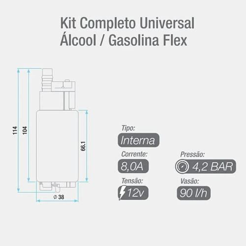 Bomba Combustível Universal Flex Sistema Bosch-varios Carros