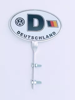 Placa O Asta Decorativa Vocho Volkswagen Deutschland Blanca