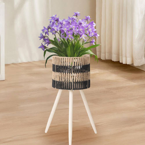 Plantador Con Canasta De Cuerda De Papel Piernas Tamaño L