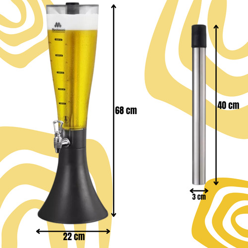 Torre De Chopp Giratória 3,5 Litros + Refil Marchesoni