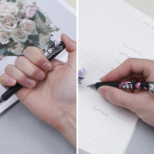 6pcs Kuromi Ballpoint Pens Little Demons Kitty Cat Gel Pens