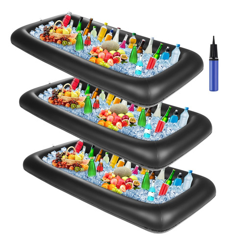 Bandeja Inflable De 3 Piezas Para Servir/bufe De Hielo, Enfr