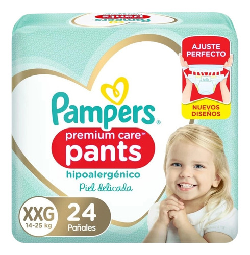 Pampers Pants Premium Care Xxg X24 Pañales Bombachita