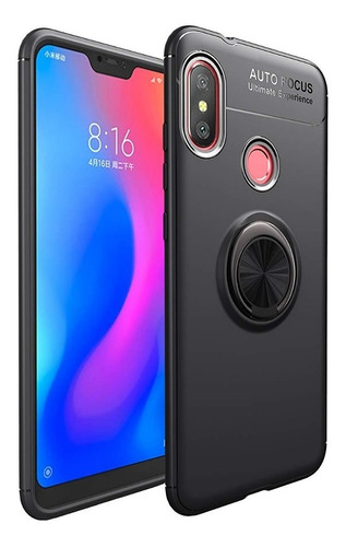 Funda Tpu+anillo Magnetico Para Xiaomi Note 6 Pro + Vidrio