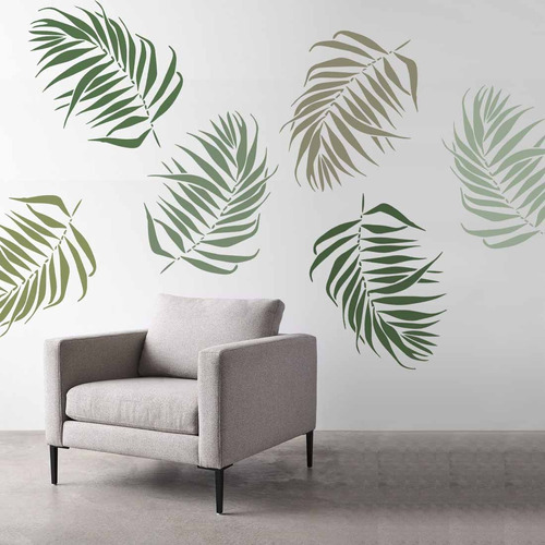 Plantilla Decorativa Living Hoja Tropical Stencil Pintar