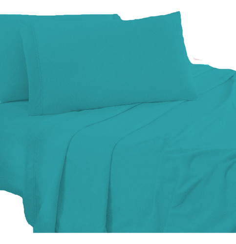 El Elefantito sabanas E19342 Juego de sábanas colchón sencilloc color turquesa lisa