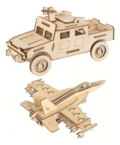 Juego De Rompecabezas De Madera 3d, Camión H1, Suv Y Avión D