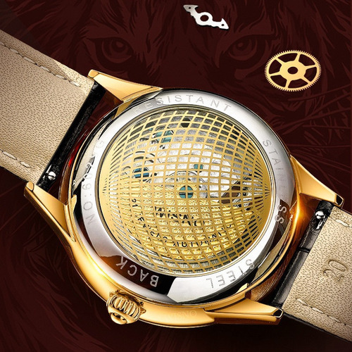 Reloj Mecánico De Cuero Con Diamantes Chenxi Fashion