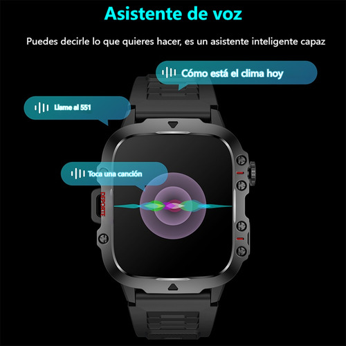 Smart Watch Hombres Bluetooth Contestar Llamada Reloj Inteligente Asistente De Voz Deportivo Smartwatch De Color Caqui