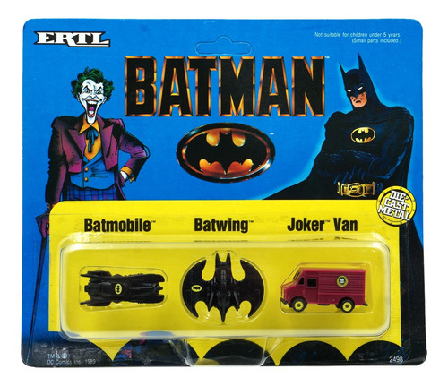 Ertl Dc Batman Batmobile Batwing & Joker Van Micro Vehicles