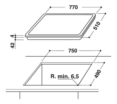 Imagen 5 de 5 de Anafe Vitroceramico 80 Cm Ariston F104320