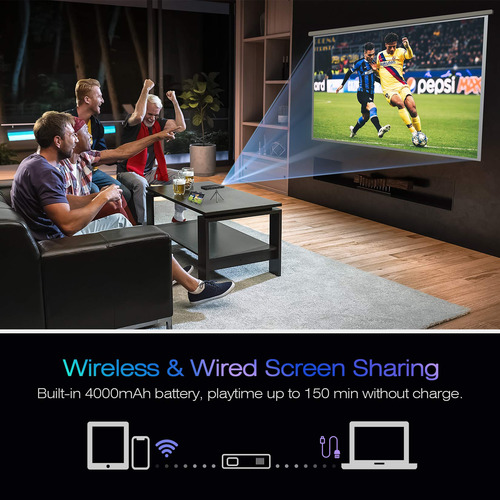 Mini Projetor Akaso De Bolso Dlp 1080p Hdmi Wifi 150