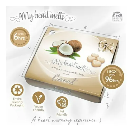 Cera Aromática De Coco - 16 Corazones En Caja Regalo Elegant