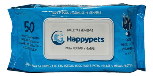 Toallas Húmedas Perro/gato/mascotas Aloe Vitamina A,e 50u