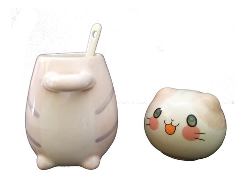 A N Modelo De Gato En Forma De Azúcar Con Cuchara Color