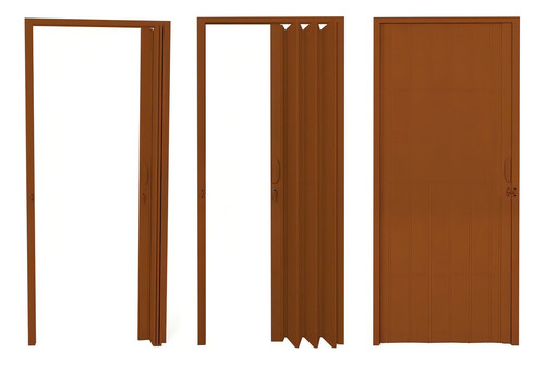 Porta Sanfonada Pvc Polifort 210cmx80cm Mogno D Cor Madeira