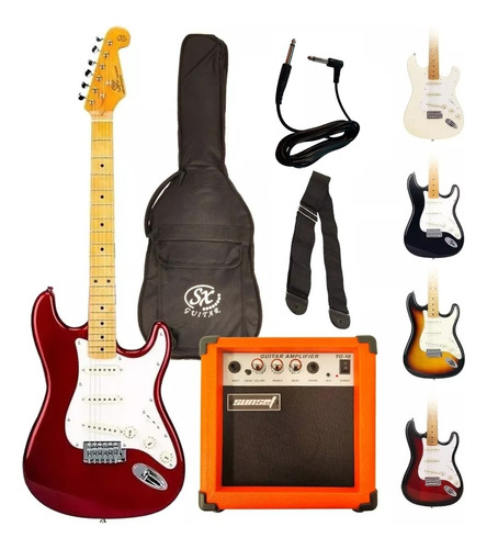 Guitarra Electrica Stratocaster Sx Fst57 + Ampli 10wts + Acc