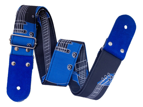Tahalí Strap Guitarra Azul Kidam Para Guitarra O Bajo Color Azul marino