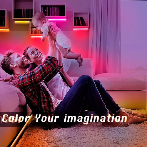 Tira Cinta Luces Led Rgb Iluminacion 10 Mt App Conector