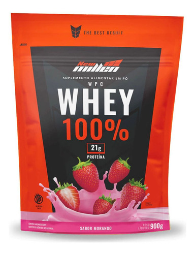 Whey 100% - 900g Refil Morango - New Millen