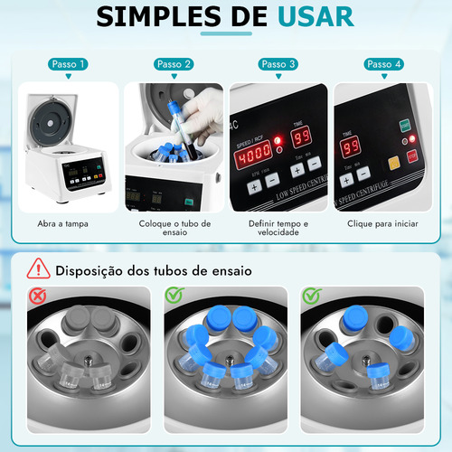 Centrifuga Laboratorio Digital Para Sangue Prp Prf 8 Tubos