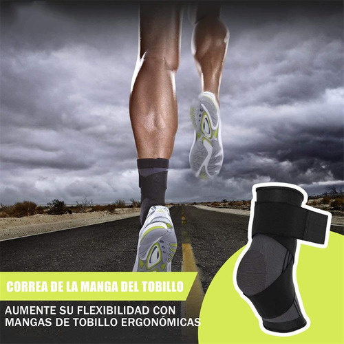 1 Par De Tobilleras De Compresion Ajustable Transpirable