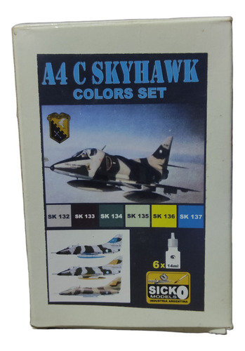 Kit De 6 Pinturas Sicko Esquema A4c Skyhawk Modelismo