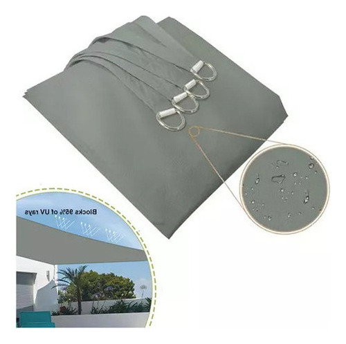 Toldo Sombrero Impermeable Sombra Sombra Gris 3x5 M