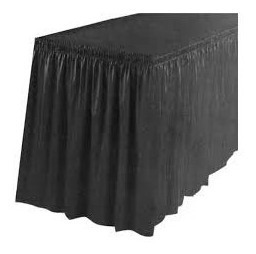 Imagen 2 de 3 de Set Faldón + Mantel Negro Para Mesa Desechable Las Condes