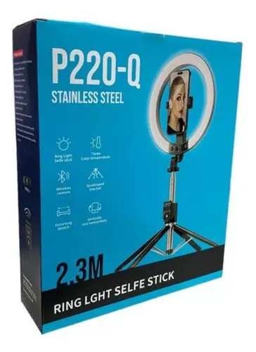 Tripode P/celular Con Aro De Luz 2.3mt P220-q Con Modos Luz