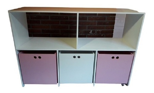 Mueble Infantil Organizador Con Cubos Con Ruedas Baul Repisa