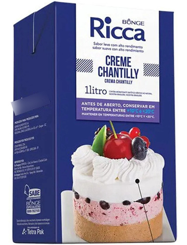 Creme Chantilly Ricca 1 Litro - Bunge